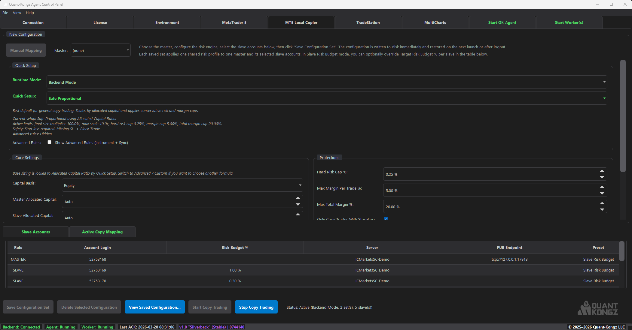 Quant-Kongz MT5 local copier interface preview